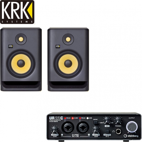 KRK ROKIT5 G4 Black+ Steinberg UR22C+ ASP3001스피커패드+1.5m케이블포함