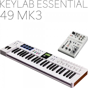 Arturia KeyLab Essential49MK3 WHITE 키랩에센셜49mk3 + Yamaha AG03mk2 오디오인터페이스 Artesia 고급서스틴페달 증정